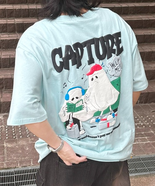 ILL'S(イルズ)の「ビッグシルエット ゴーストルミナス発泡バックプリント半袖Tシャツ カットソー メンズ レディース(Tシャツ/カットソー・メンズ・ホワイト/ホワイト系その他/グリーン系2/ピンク/ホワイト系その他2/ブラック系その他/ミント/ピンク系その他2/ブラック/ブラック系その他2・M/L)」の7枚目の写真