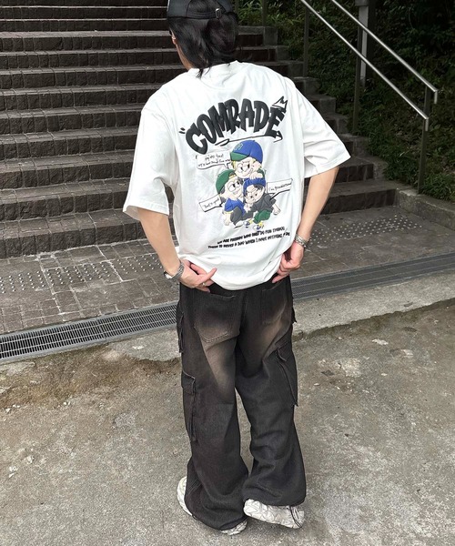 ILL'S(イルズ)の「ビッグシルエット ゴーストルミナス発泡バックプリント半袖Tシャツ カットソー メンズ レディース(Tシャツ/カットソー・メンズ・ホワイト/ホワイト系その他/グリーン系2/ピンク/ホワイト系その他2/ブラック系その他/ミント/ピンク系その他2/ブラック/ブラック系その他2・M/L)」の12枚目の写真