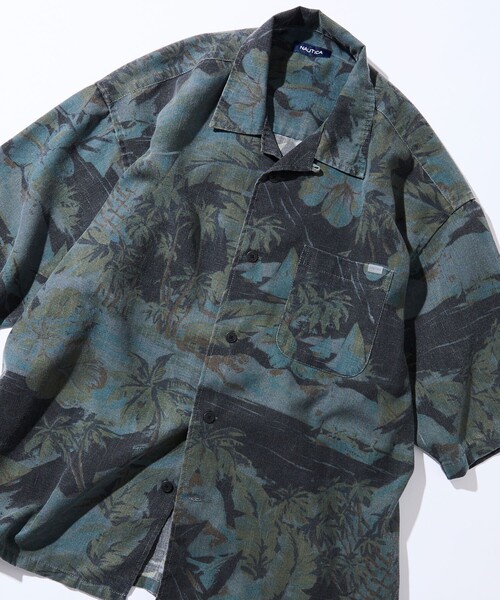 NAUTICA（ノーティカ）の「NAUTICA/ノーティカ ワイドシルエット フェード加工 アロハプリント オープンカラーシャツ ショートスリーブ（シャツ/ブラウス・メンズ・チャコールグレー/ネイビー・MEDIUM/LARGE/X-LARGE）」の2枚目の写真