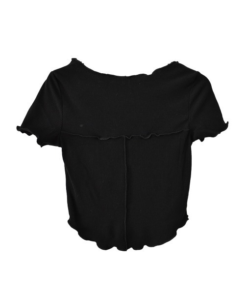 Reurie'(レウリィ)の「ビスチェメロウトップ/bustier mellow top 半袖 クロップド丈 シンプル カジュアル 韓国 Y2K ワンホン 大人カジュアル きれいめ(Tシャツ/カットソー・レディース・ブラック/グレー・FREE)」の5枚目の写真