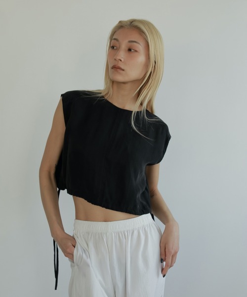 セール】Sleeveless Drawstring Tops（シャツ/ブラウス）｜anuke