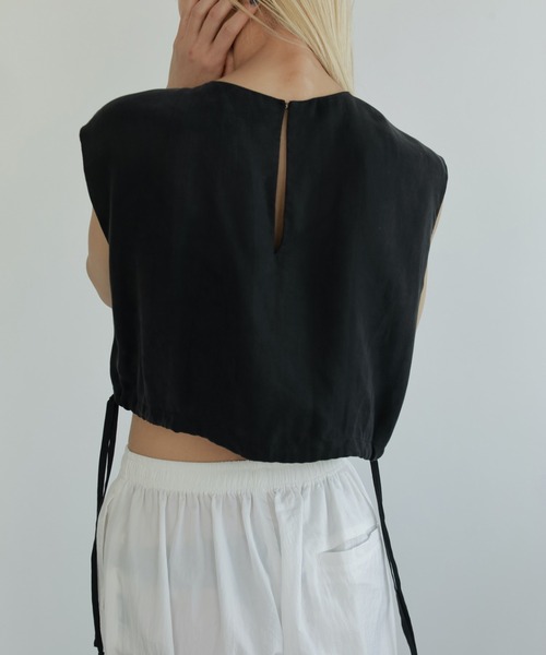 セール】Sleeveless Drawstring Tops（シャツ/ブラウス）｜anuke