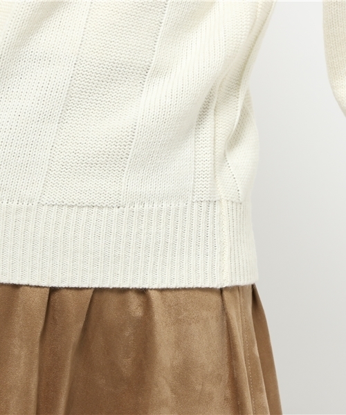 WHO'S WHO gallery（フーズフーギャラリー）の「POPストライプ編みボトルネック（ニット/セーター・レディース・その他/アイボリー/ネイビー/グレー・FREE）」の10枚目の写真