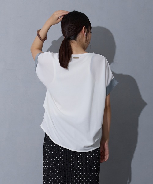 NICOLE white（ニコルホワイト）の「裾タックTシャツ（Tシャツ/カットソー・レディース・オフホワイト/グレー/ブラック・FREE）」の8枚目の写真