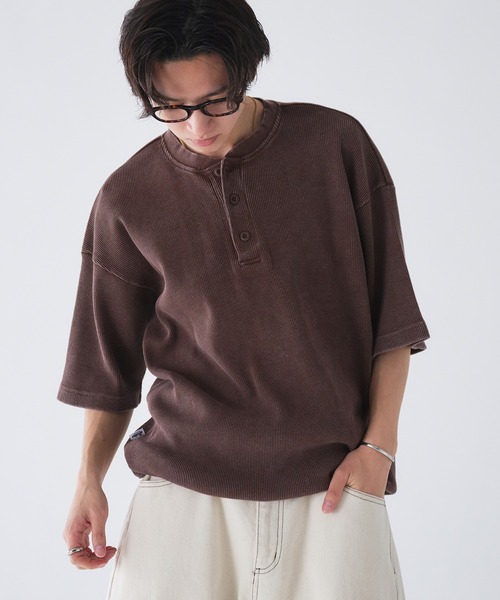 セール】Henry Neck Snow-Washed Thermal T / ヘンリーネック