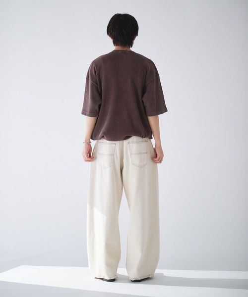 Adoon plain(アドーンプレーン)の「Henry Neck Snow-Washed Thermal T / ヘンリーネックスノー加工サーマルT(Tシャツ/カットソー・メンズ・ブラウン/ブラック/ネイビー・MEDIUM/LARGE)」の12枚目の写真