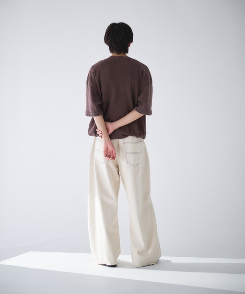 Adoon plain(アドーンプレーン)の「Henry Neck Snow-Washed Thermal T / ヘンリーネックスノー加工サーマルT(Tシャツ/カットソー・メンズ・ブラウン/ブラック/ネイビー・MEDIUM/LARGE)」の13枚目の写真