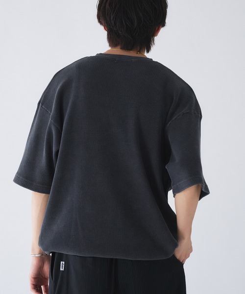 【関税込み】John Elliott カーキ サーマル ヘンリーネック USAコットン ヘンリーネック 半袖 Tシャツ SL160006 KHAKI