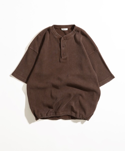 セール】Henry Neck Snow-Washed Thermal T / ヘンリーネック