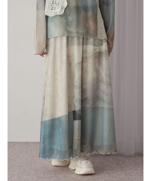 merry jenny（メリージェニー）の「dreamingメッシュフレアスカート（スカート・レディース・ピンク/グリーン・FREE）」の4枚目の写真