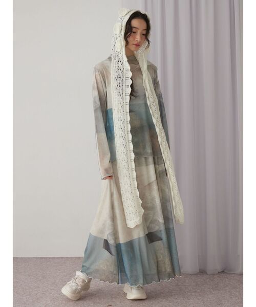 merry jenny（メリージェニー）の「dreamingメッシュフレアスカート（スカート・レディース・ピンク/グリーン・FREE）」の8枚目の写真