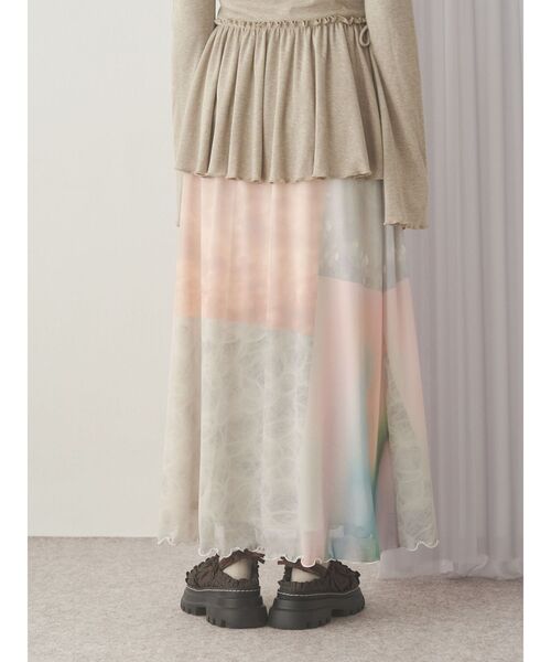 merry jenny（メリージェニー）の「dreamingメッシュフレアスカート（スカート・レディース・ピンク/グリーン・FREE）」の12枚目の写真