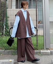 CORNERS by KR | 【CORNERS by KR】リネンライクオーバーサイズベスト【セットアップ可能】(ベスト)