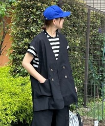 CORNERS by KR | 【CORNERS by KR】リネンライクオーバーサイズベスト【セットアップ可能】(ベスト)