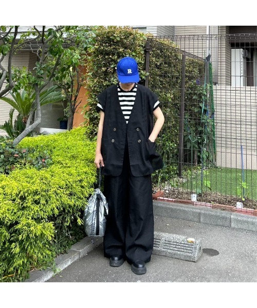 CORNERS by KR（コーナーズバイケーアール）の「【CORNERS by KR】リネンライクオーバーサイズベスト【セットアップ可能】（ベスト・レディース・ブラウン/ベージュ/ブラック・M）」の20枚目の写真