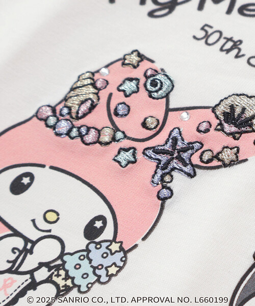 SLAP SLIP（スラップスリップ）の「【マイメロディ＆クロミ×SLAPSLIP】キャラクタープリント編み上げリボンスリーブTシャツ(90~130cm)（Tシャツ/カットソー・キッズ・パープル/オフホワイト/ピンク・110cm/130cm/120cm/90cm/100cm）」の13枚目の写真