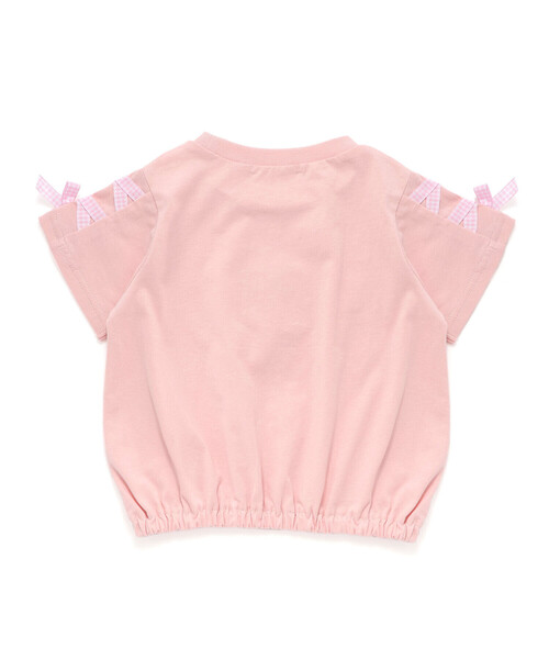 SLAP SLIP（スラップスリップ）の「【マイメロディ＆クロミ×SLAPSLIP】キャラクタープリント編み上げリボンスリーブTシャツ(90~130cm)（Tシャツ/カットソー・キッズ・パープル/オフホワイト/ピンク・110cm/130cm/120cm/90cm/100cm）」の11枚目の写真