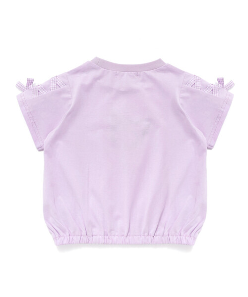SLAP SLIP（スラップスリップ）の「【マイメロディ＆クロミ×SLAPSLIP】キャラクタープリント編み上げリボンスリーブTシャツ(90~130cm)（Tシャツ/カットソー・キッズ・パープル/オフホワイト/ピンク・110cm/130cm/120cm/90cm/100cm）」の8枚目の写真