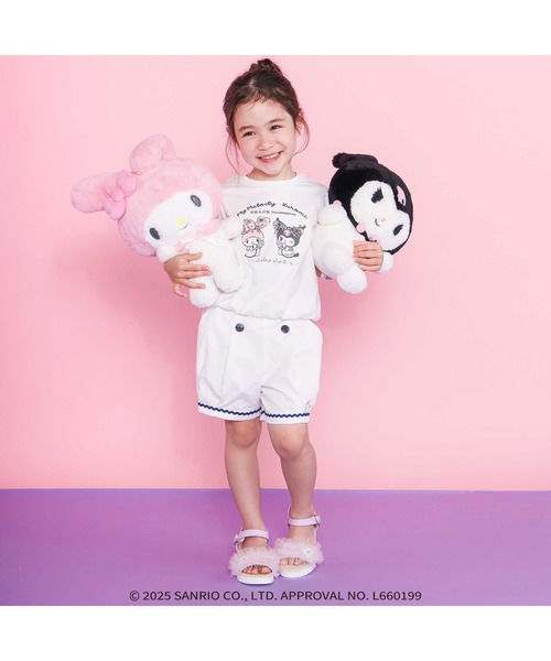 SLAP SLIP（スラップスリップ）の「【マイメロディ＆クロミ×SLAPSLIP】キャラクタープリント編み上げリボンスリーブTシャツ(90~130cm)（Tシャツ/カットソー・キッズ・パープル/オフホワイト/ピンク・110cm/130cm/120cm/90cm/100cm）」の22枚目の写真