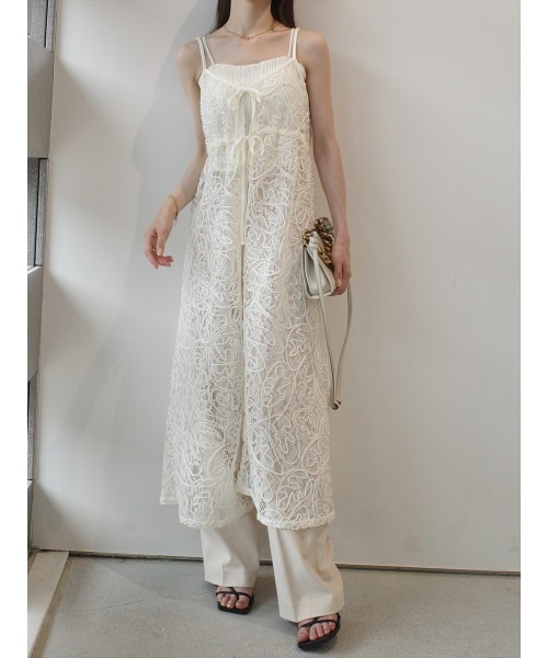 セール】ダブルリボンレースキャミドレス / アイボリー（ワンピース
