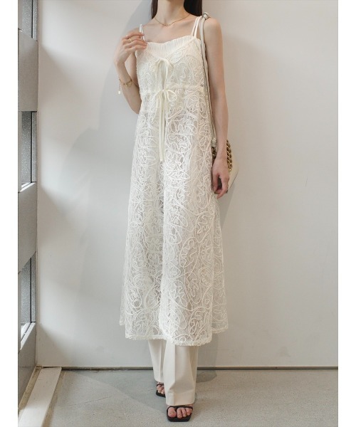 セール】ダブルリボンレースキャミドレス / アイボリー（ワンピース