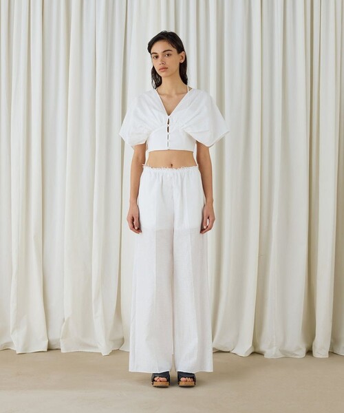 DES PRES（デ・プレ）の「コットンナイロンジャガードオープンスリーブブラウス（シャツ/ブラウス・レディース・ホワイト・FREE）」の2枚目の写真