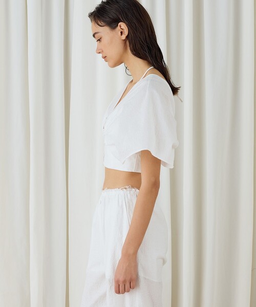 DES PRES（デ・プレ）の「コットンナイロンジャガードオープンスリーブブラウス（シャツ/ブラウス・レディース・ホワイト・FREE）」の4枚目の写真