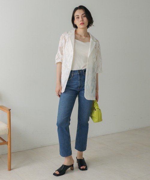 Bou Jeloud（ブージュルード）の「シアーレース五分袖ジャケット（その他アウター・レディース・オフホワイト/ブラック・38）」の20枚目の写真