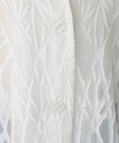 Bou Jeloud（ブージュルード）の「シアーレース五分袖ジャケット（その他アウター・レディース・オフホワイト/ブラック・38）」の12枚目の写真