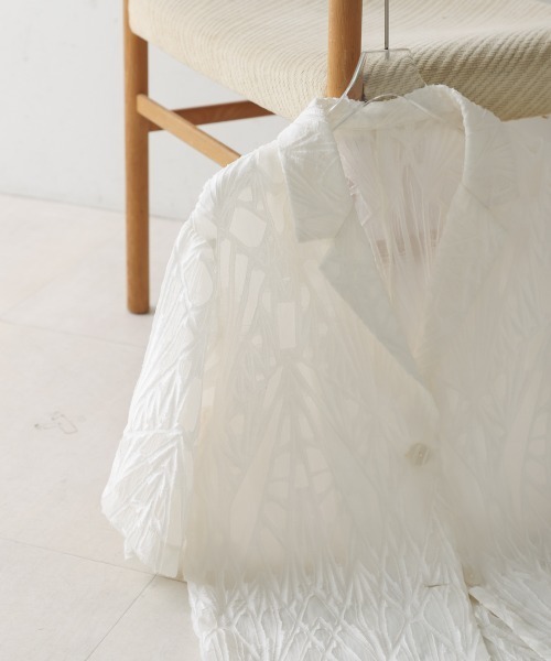 Bou Jeloud（ブージュルード）の「シアーレース五分袖ジャケット（その他アウター・レディース・オフホワイト/ブラック・38）」の15枚目の写真