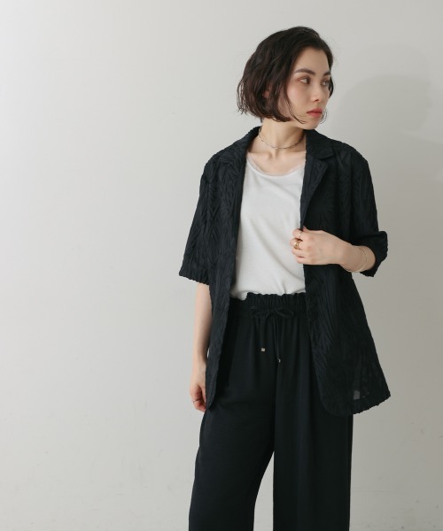 Bou Jeloud（ブージュルード）の「シアーレース五分袖ジャケット（その他アウター・レディース・オフホワイト/ブラック・38）」の18枚目の写真