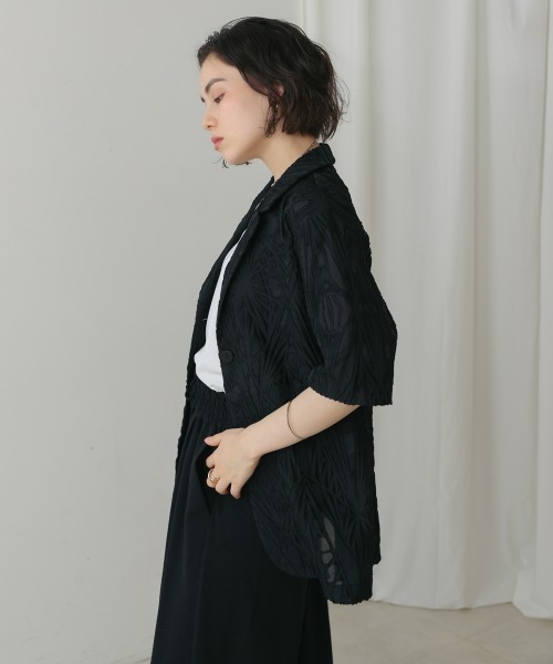 Bou Jeloud（ブージュルード）の「シアーレース五分袖ジャケット（その他アウター・レディース・オフホワイト/ブラック・38）」の8枚目の写真