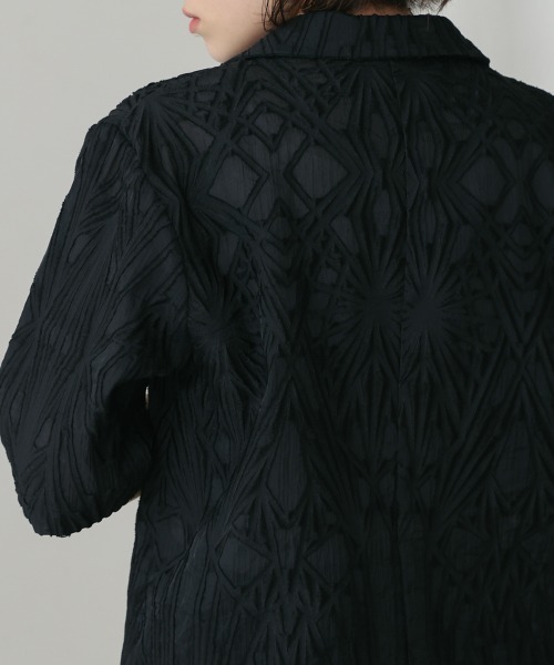 Bou Jeloud（ブージュルード）の「シアーレース五分袖ジャケット（その他アウター・レディース・オフホワイト/ブラック・38）」の5枚目の写真