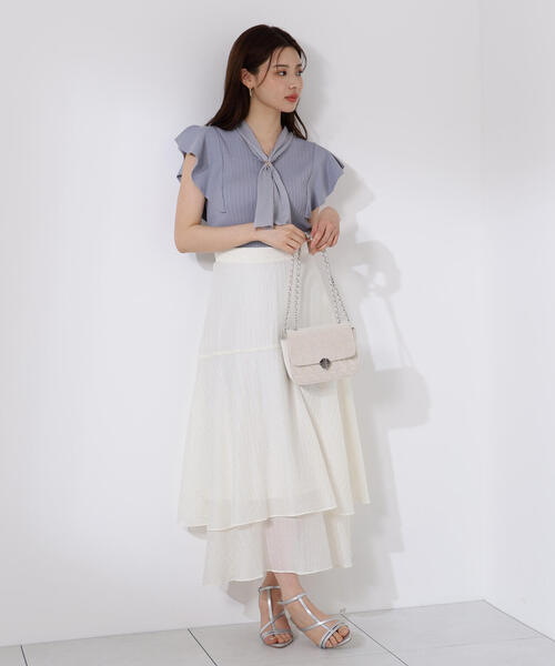 PROPORTION BODY DRESSING（プロポーションボディドレッシング）の「シアードビーティアードスカート / 1215220701（スカート・レディース・ホワイト/ブラウン/レッド・SMALL/MEDIUM）」の5枚目の写真