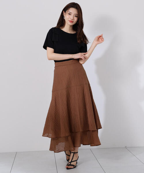 PROPORTION BODY DRESSING（プロポーションボディドレッシング）の「シアードビーティアードスカート / 1215220701（スカート・レディース・ホワイト/ブラウン/レッド・SMALL/MEDIUM）」の15枚目の写真