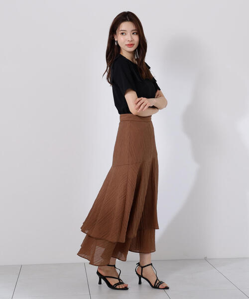 PROPORTION BODY DRESSING（プロポーションボディドレッシング）の「シアードビーティアードスカート / 1215220701（スカート・レディース・ホワイト/ブラウン/レッド・SMALL/MEDIUM）」の16枚目の写真