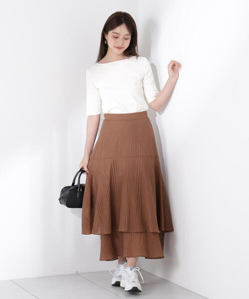 PROPORTION BODY DRESSING（プロポーションボディドレッシング）の「シアードビーティアードスカート / 1215220701（スカート・レディース・ホワイト/ブラウン/レッド・SMALL/MEDIUM）」の18枚目の写真