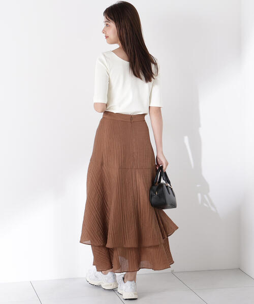 PROPORTION BODY DRESSING（プロポーションボディドレッシング）の「シアードビーティアードスカート / 1215220701（スカート・レディース・ホワイト/ブラウン/レッド・SMALL/MEDIUM）」の19枚目の写真