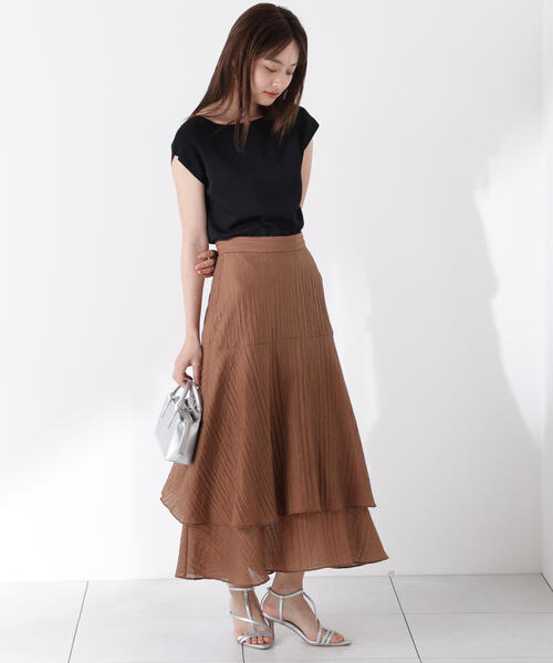 PROPORTION BODY DRESSING（プロポーションボディドレッシング）の「シアードビーティアードスカート / 1215220701（スカート・レディース・ホワイト/ブラウン/レッド・SMALL/MEDIUM）」の21枚目の写真