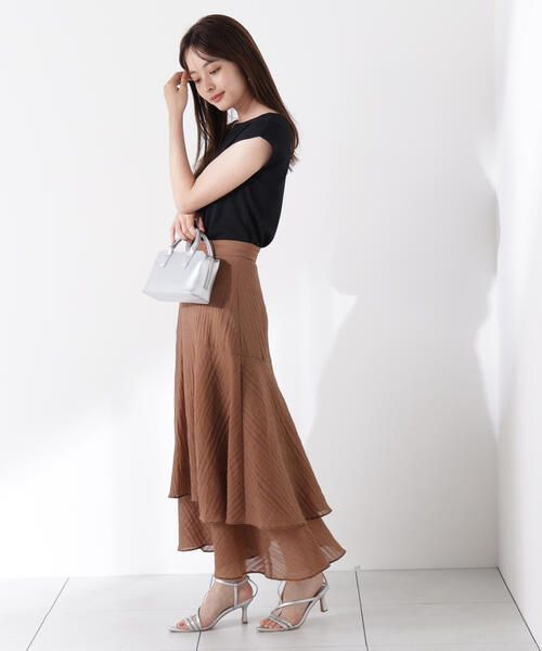 PROPORTION BODY DRESSING（プロポーションボディドレッシング）の「シアードビーティアードスカート / 1215220701（スカート・レディース・ホワイト/ブラウン/レッド・SMALL/MEDIUM）」の22枚目の写真