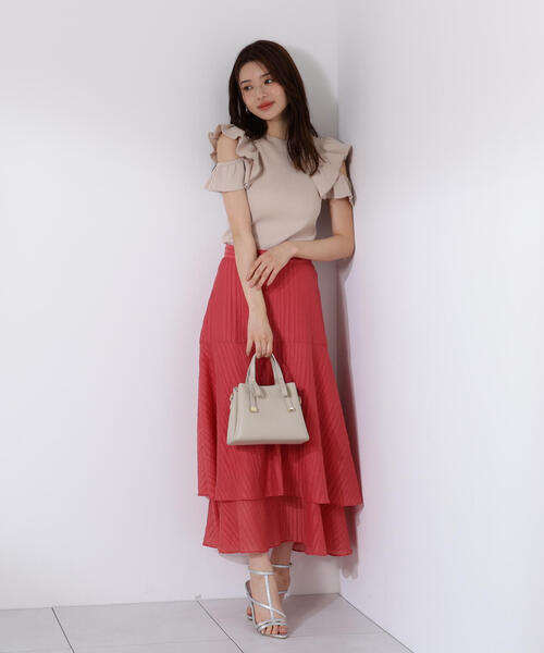 PROPORTION BODY DRESSING（プロポーションボディドレッシング）の「シアードビーティアードスカート / 1215220701（スカート・レディース・ホワイト/ブラウン/レッド・SMALL/MEDIUM）」の3枚目の写真