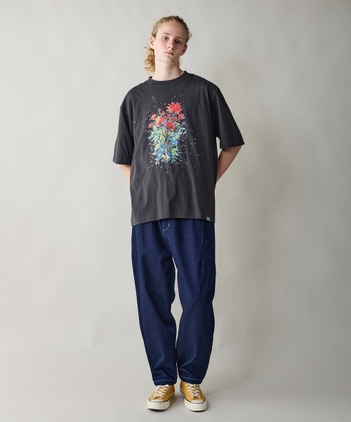 rehacer(レアセル)の「rehacer : Burst Flower Relax Fit T-shirt / バースト フラワー リラックス フィットTシャツ(Tシャツ/カットソー・メンズ・スミクロ/ベージュ/ピンク・SMALL/MEDIUM/LARGE/X-LARGE)」の13枚目の写真