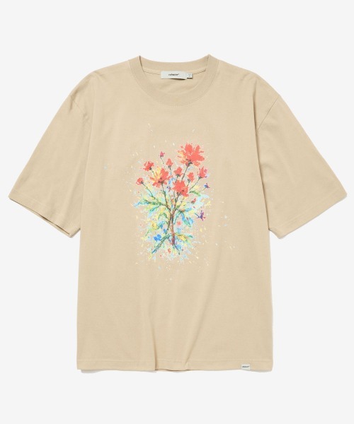 rehacer(レアセル)の「rehacer : Burst Flower Relax Fit T-shirt / バースト フラワー リラックス フィットTシャツ(Tシャツ/カットソー・メンズ・スミクロ/ベージュ/ピンク・SMALL/MEDIUM/LARGE/X-LARGE)」の8枚目の写真