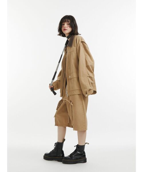 jouetie(ジュエティ)の「ルーズワークジャケット【セットアップ対応】(デニムジャケット・レディース・ブラック/ブルー/ベージュ・MEDIUM)」の21枚目の写真