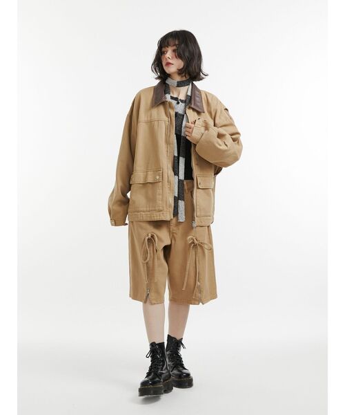 jouetie(ジュエティ)の「ルーズワークジャケット【セットアップ対応】(デニムジャケット・レディース・ブラック/ブルー/ベージュ・MEDIUM)」の22枚目の写真