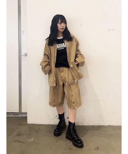 jouetie(ジュエティ)の「ルーズワークジャケット【セットアップ対応】(デニムジャケット・レディース・ブラック/ブルー/ベージュ・MEDIUM)」の12枚目の写真