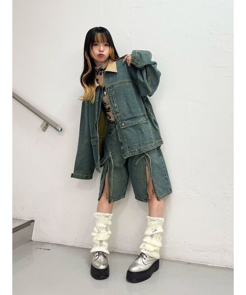 jouetie(ジュエティ)の「ルーズワークジャケット【セットアップ対応】(デニムジャケット・レディース・ブラック/ブルー/ベージュ・MEDIUM)」の18枚目の写真