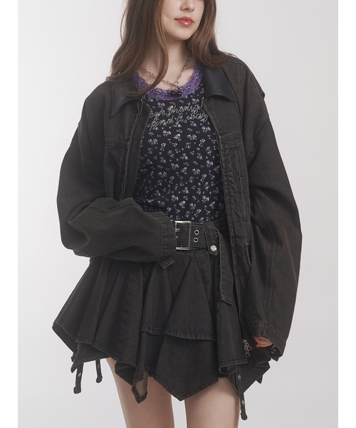 セール】ルーズワークジャケット【セットアップ対応】（デニム