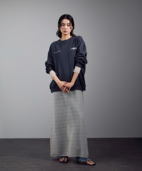 SALON adam et rope'(サロン アダム エ ロペ)の「レースシアーワンピース(ワンピース・レディース・ブラック/グレー・FREE)」の8枚目の写真