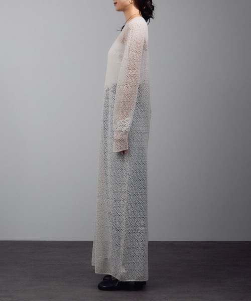 SALON adam et rope'(サロン アダム エ ロペ)の「レースシアーワンピース(ワンピース・レディース・ブラック/グレー・FREE)」の15枚目の写真